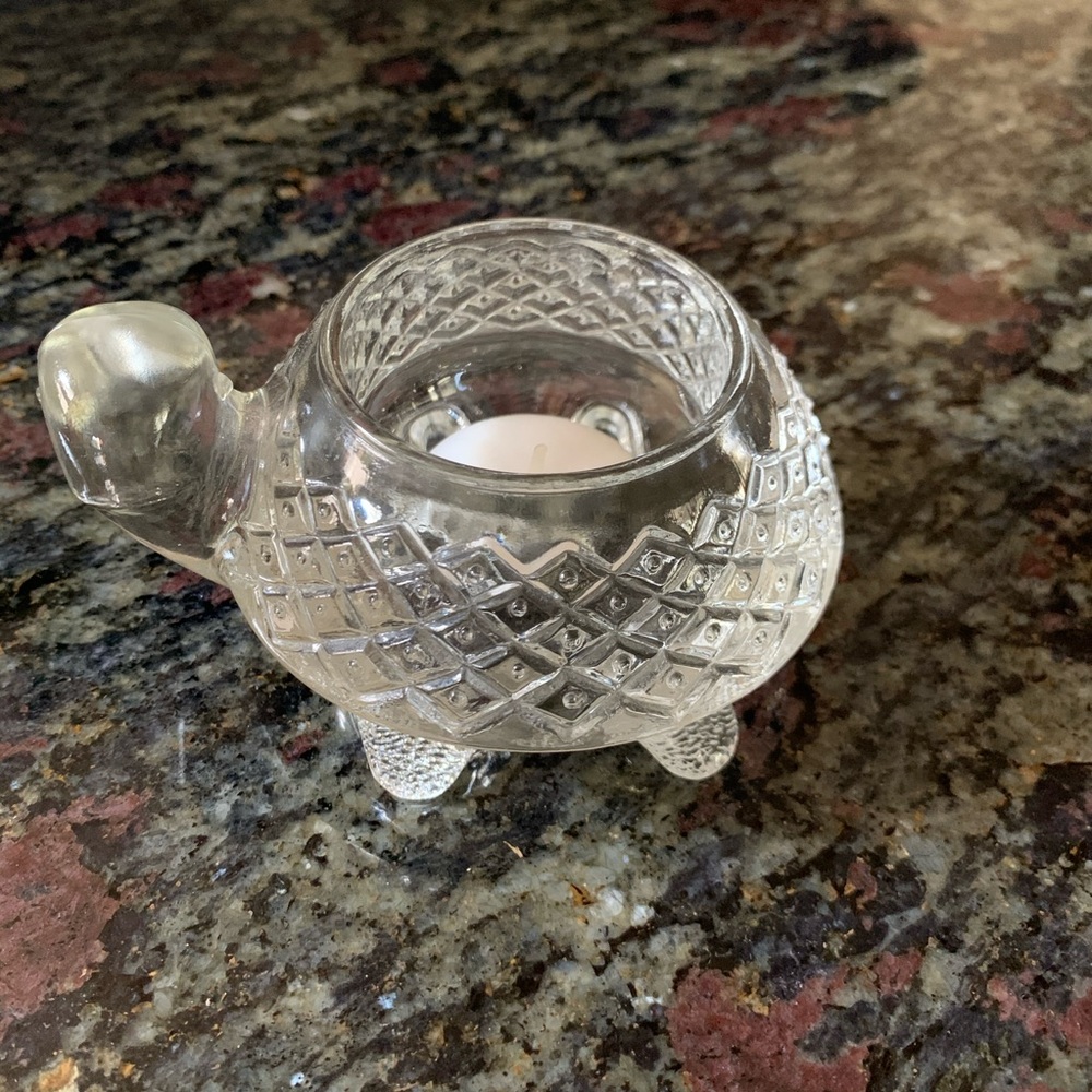 Vintage Avon Glass Turtle Votive